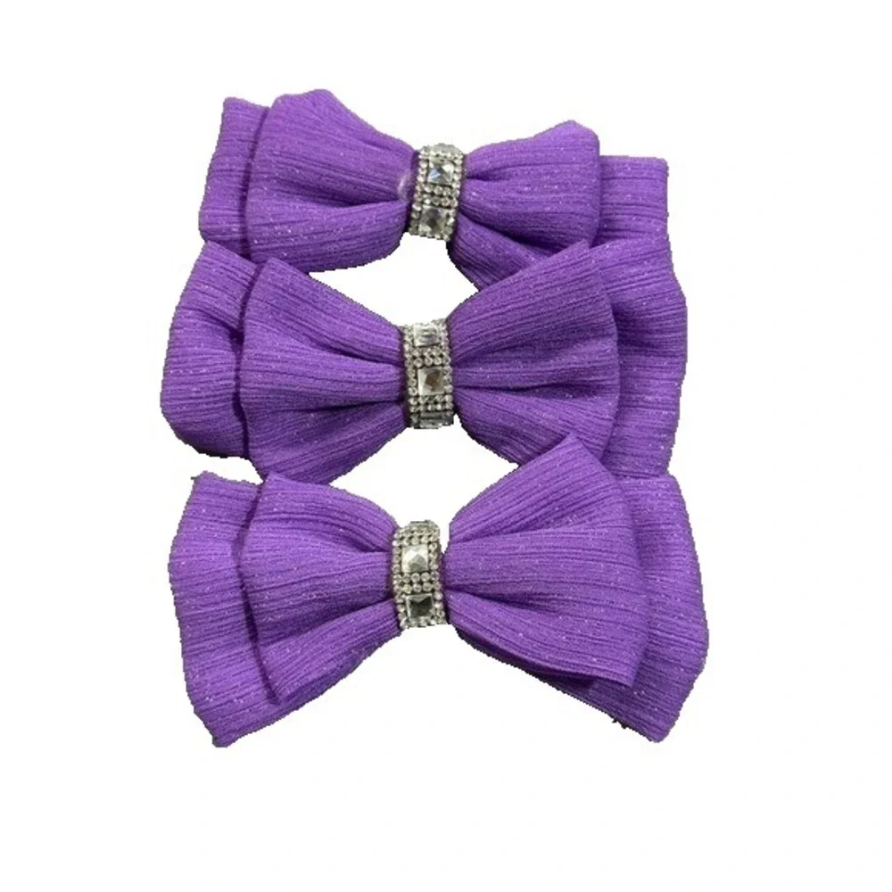 NEW Hair Accessories set of 3 purple bows clips